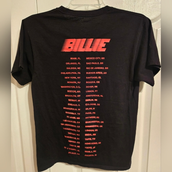 Billie Eilish Black 2018 double sided tour graphic tee - Picture 2 of 5